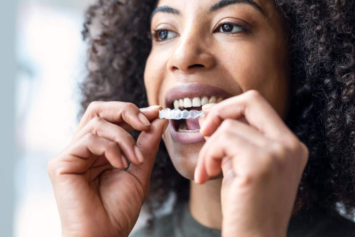 lady wearing Invisalign